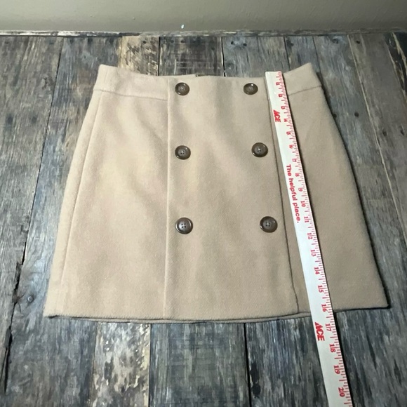 Gap Skirt Womens Size 4 Beige Wool Blend Short A-Line Sailor Style Rear Zip - Picture 4 of 12